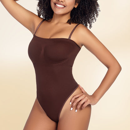 Adjustable One-Piece Body Shaper with Detachable Straps