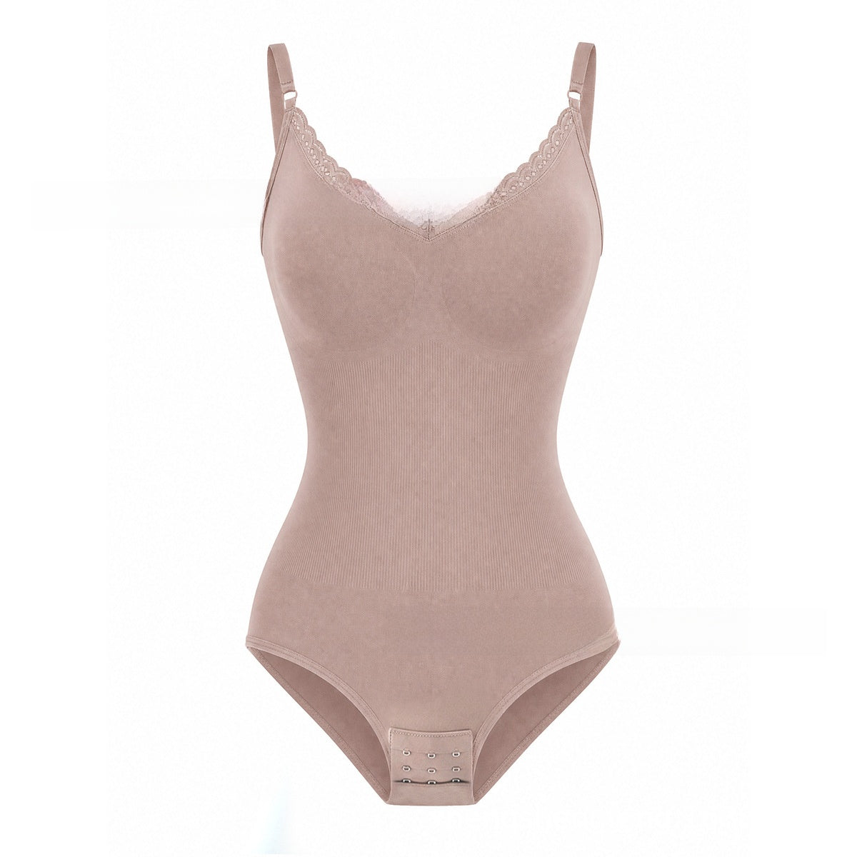 Lace Trim Adjustable Strap Shapewear Bodysuit