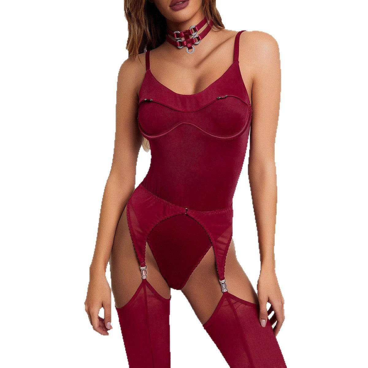 Womens Shapewear Bodysuit with Stockings