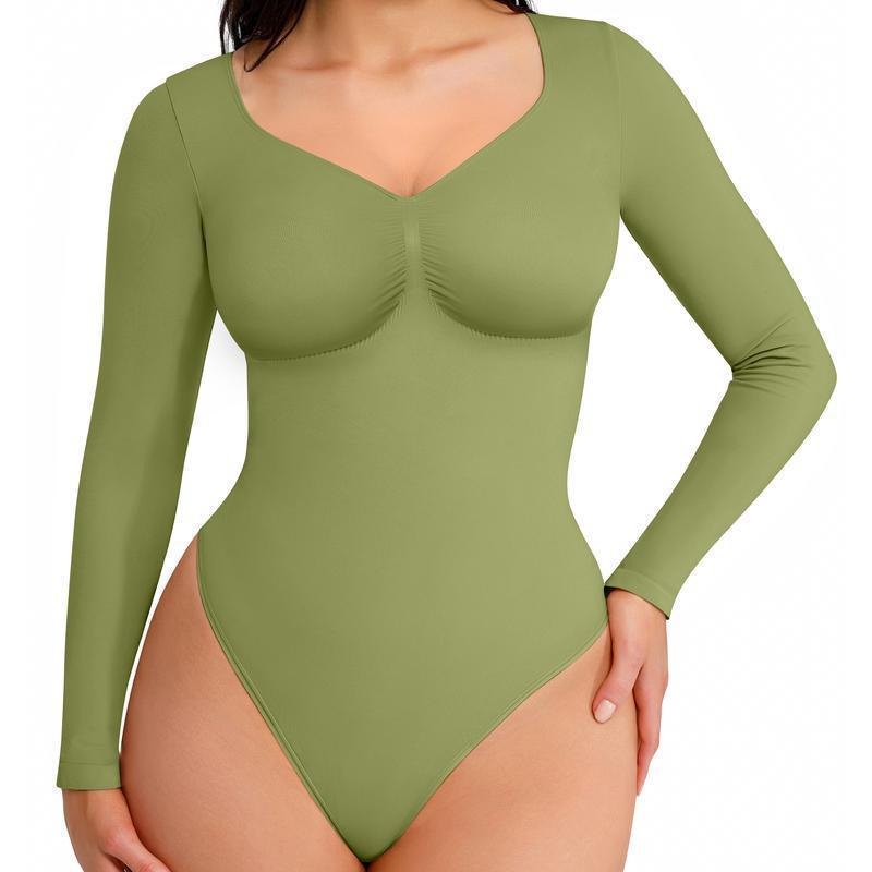 Seamless Tummy Control Long Sleeve Bodysuit
