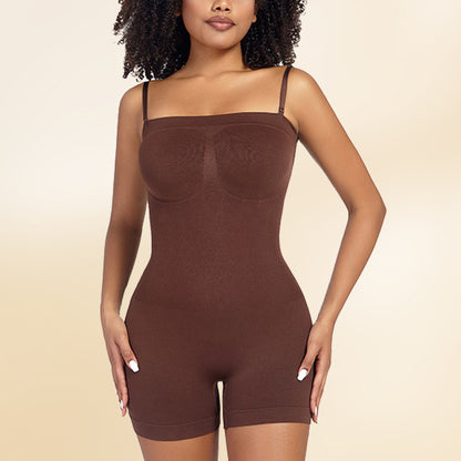 Adjustable One-Piece Body Shaper with Detachable Straps