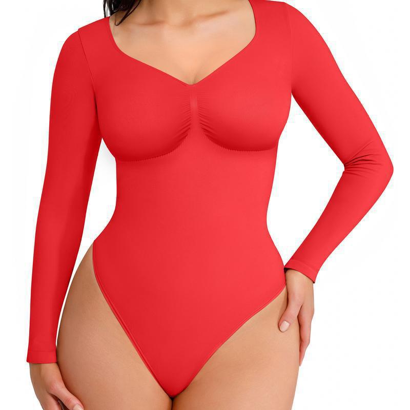 Seamless Tummy Control Long Sleeve Bodysuit