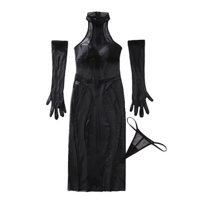 Womens See-Through Mesh Bodysuit