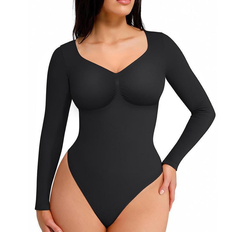 Seamless Tummy Control Long Sleeve Bodysuit
