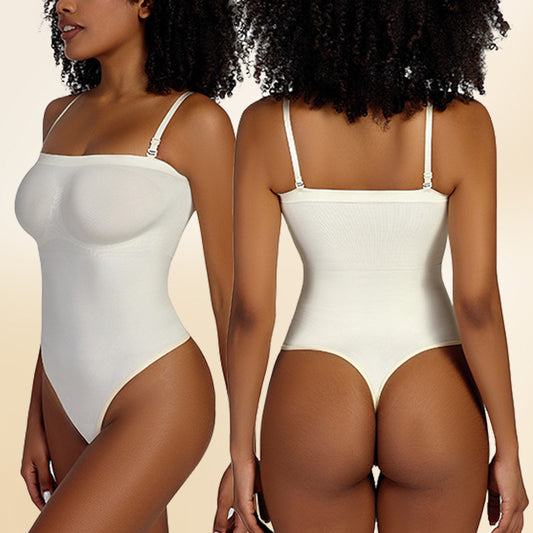 Adjustable One-Piece Body Shaper with Detachable Straps