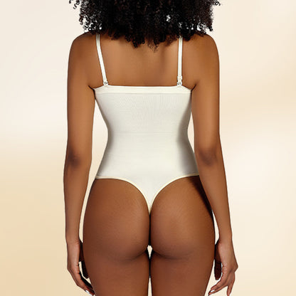 Adjustable One-Piece Body Shaper with Detachable Straps