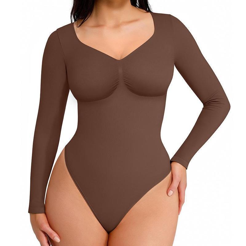 Seamless Tummy Control Long Sleeve Bodysuit